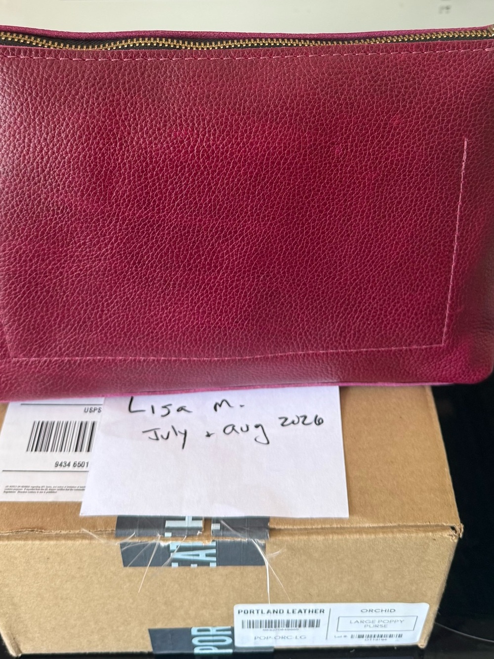 Portland Leather Poppy Purse-Large Orchid - Picture 2 of 9